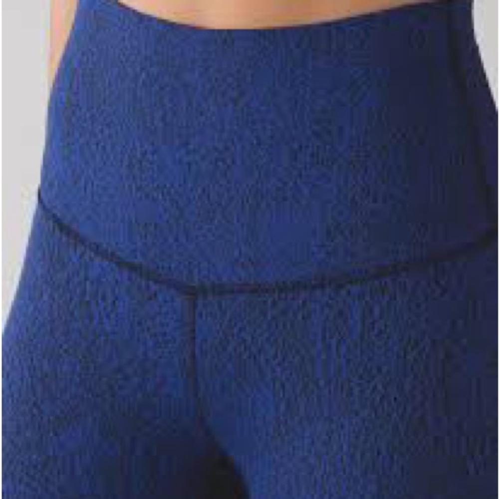Lululemon Wunder Under RARE Blue Textured High-Waisted Leggings